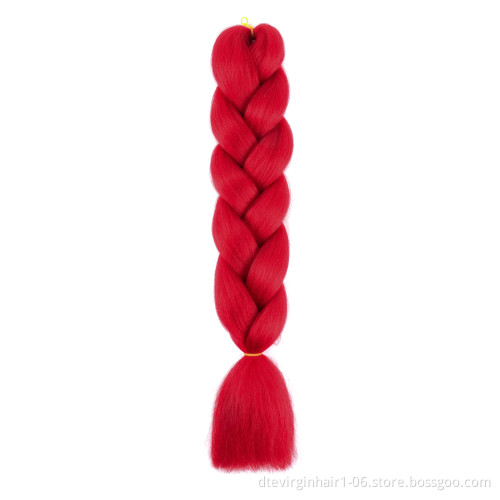 DTL Factory Wholesale Hot Selling Single Color 48 Inch Synthetic Braiding Hair Jumbo Crochet Heat Fiber Braiding Hair Extensions